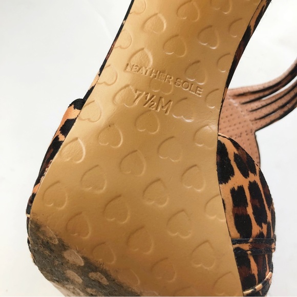 Betsey Johnson Strappy Peep Toe Leopard Heels - Picture 10 of 12